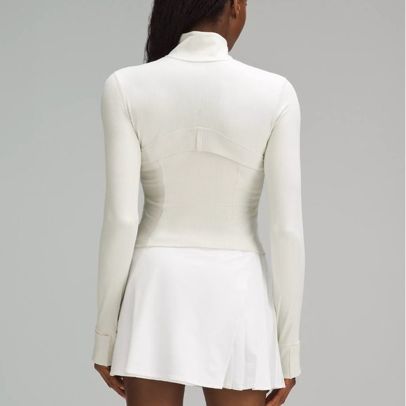 Lululemon Cropped Define Jacket Ribbed Nulu-Bone Radiate Transparent Foil-NWT - Picture 6 of 8